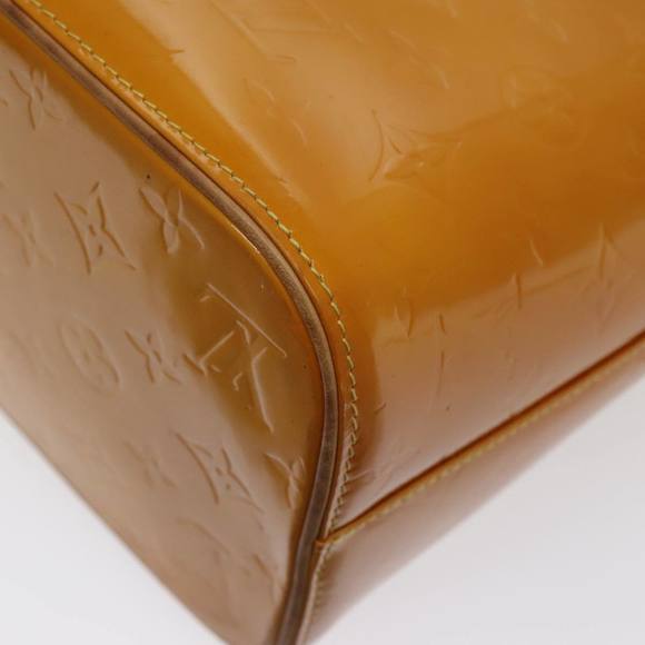 LOUIS VUITTON Monogram Vernis Houston Hand Bag Lime Yellow M91055 LV Auth tb1240 - Picture 16 of 16